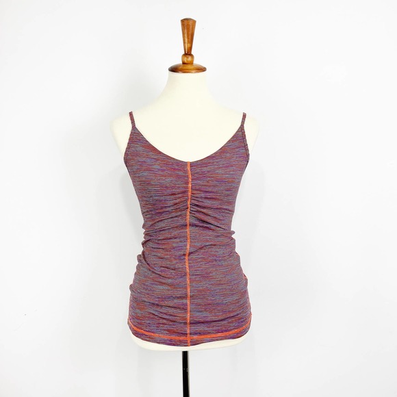 Lululemon Open Your Heart Pink Purple Black Space Dye Tank Top Bra Size 4 - Picture 3 of 10